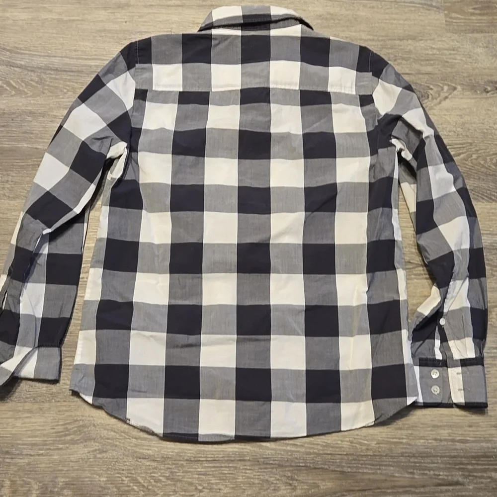 J Crew Black&white Buffalo Check Button Front Shirt Sz 8